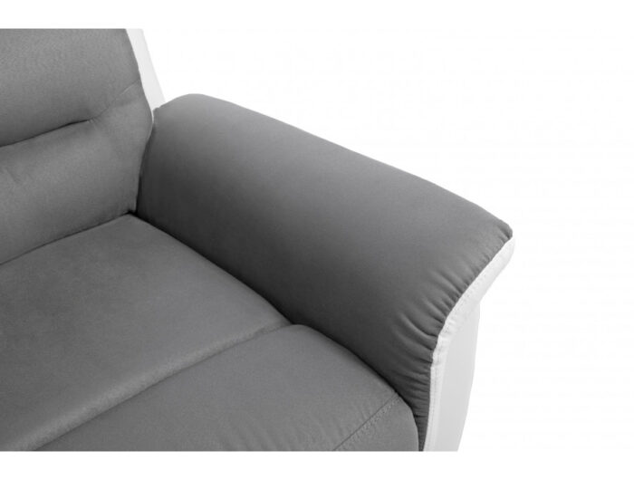 Canapé DK de relaxation manuel 3 places en simili et microfibre