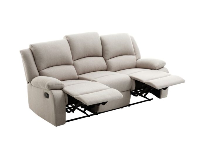 Canapé de relaxation manuel CLARA 3 places en tissu