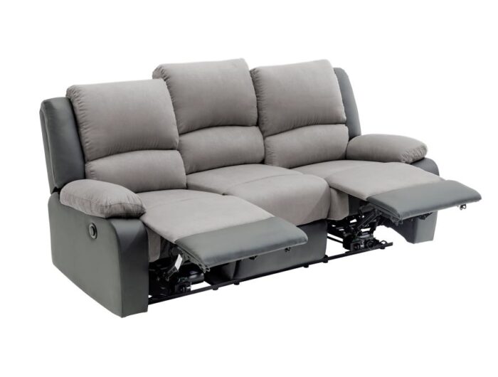 Canapé de relaxation électrique CLARA 3 places en microfibre et simili