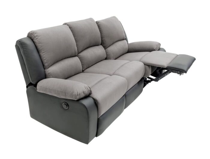 Canapé de relaxation électrique CLARA 3 places en microfibre et simili