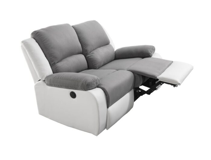Canapé de relaxation électrique CLARA 2 places en microfibre et simili